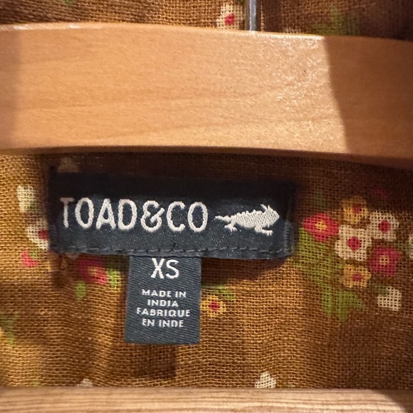 Toad & Co Organic Cotton Floral Button Down Shirt XS Cottagecore - Picture 3 of 4